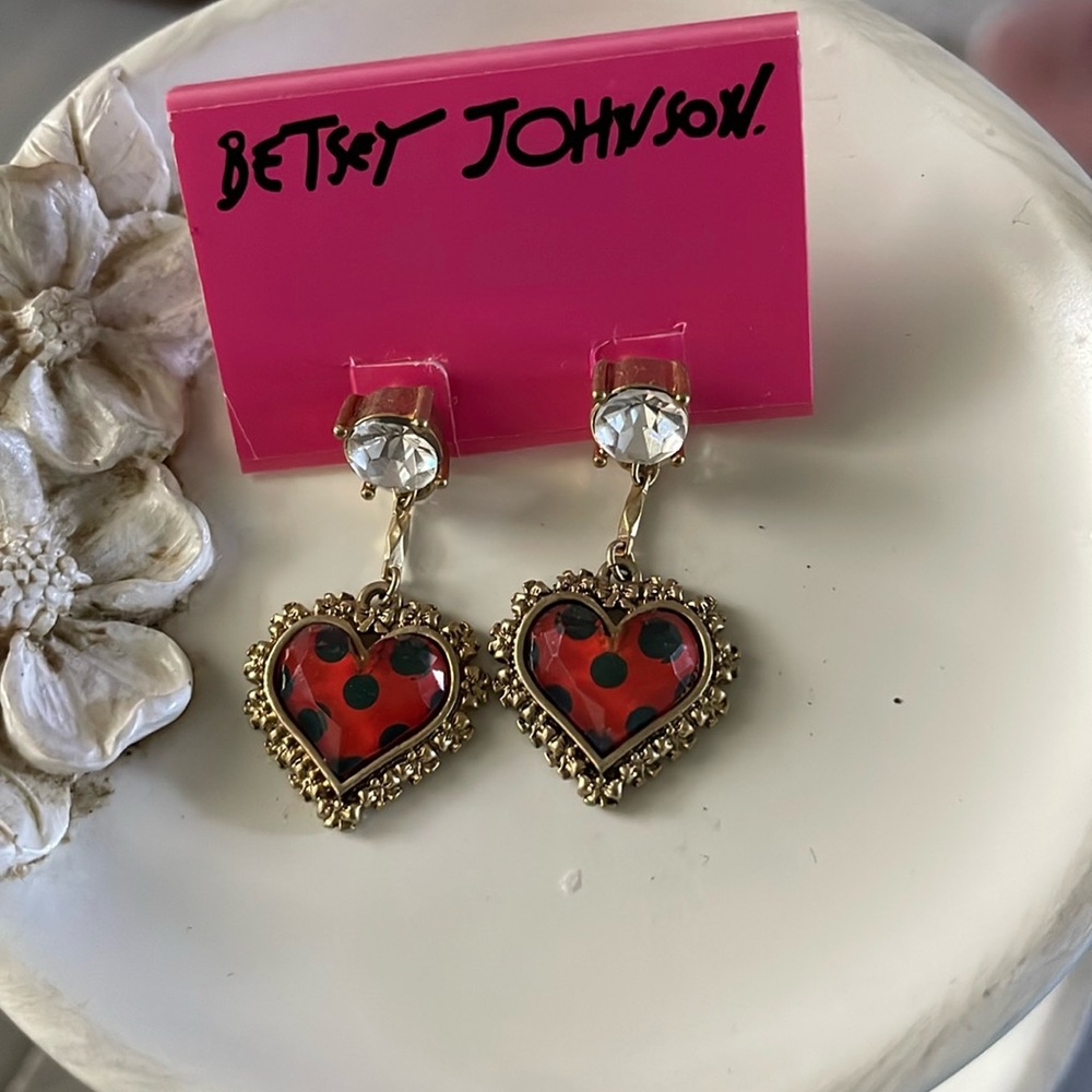 Betsey Johnson Heart Earrings